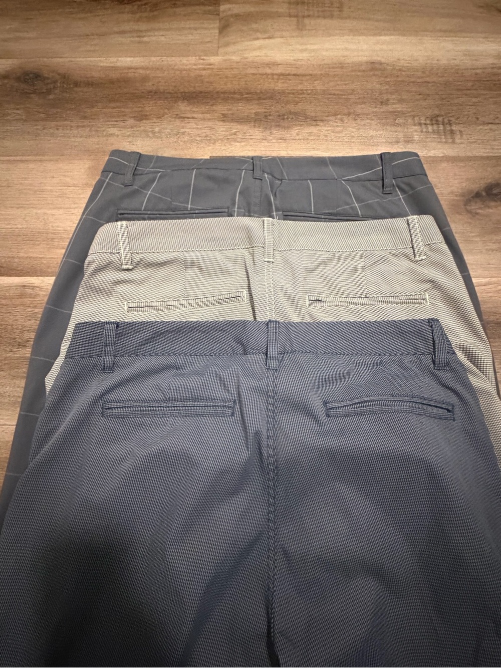 Bonobos Maide Golf Pants Mens 33x32 Herringbone Plaid Gray Stretch Ankle Zip 3pk - Picture 7 of 14